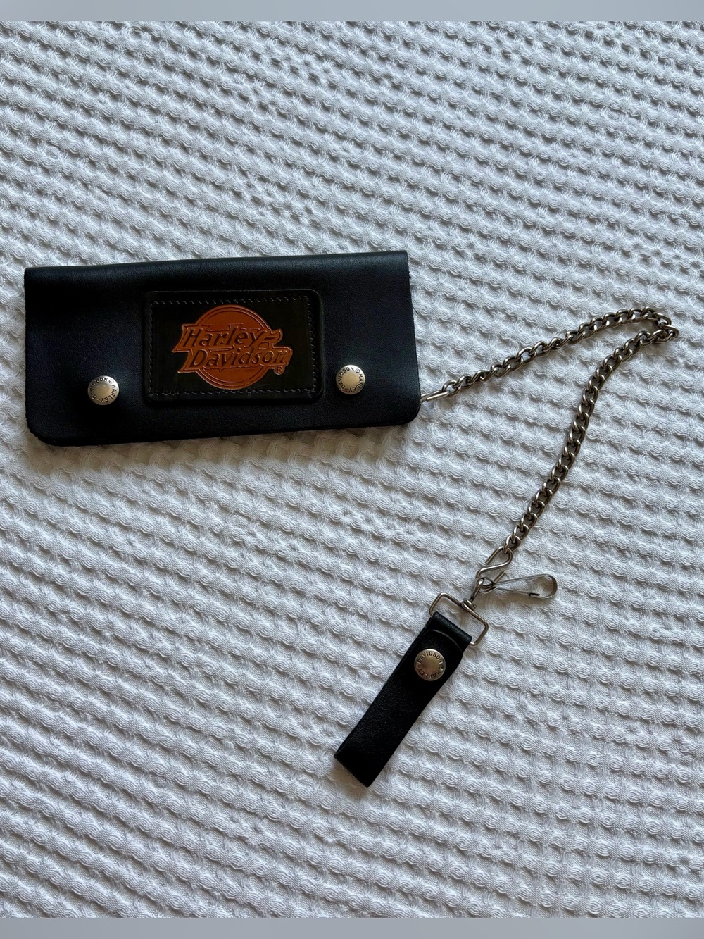 Harley Davidson Black Leather Biker Chain Wallet